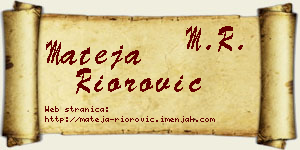 Mateja Riorović vizit kartica